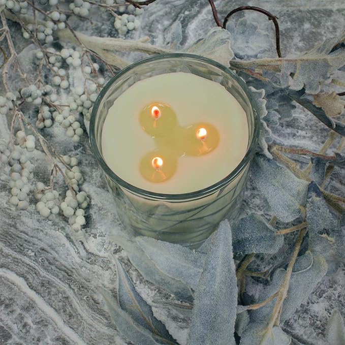 White Sage & Bergamot 3 Wick Clear Glass Scented Candle