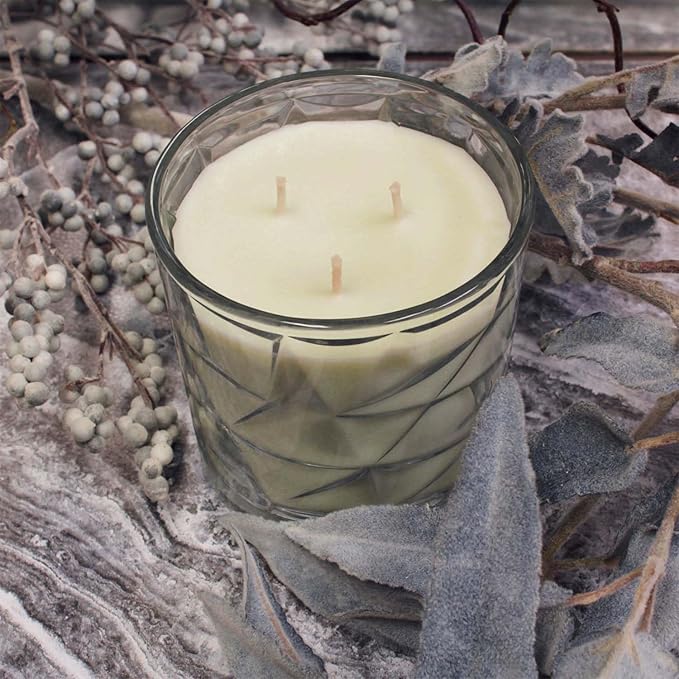 White Sage & Bergamot 3 Wick Clear Glass Scented Candle