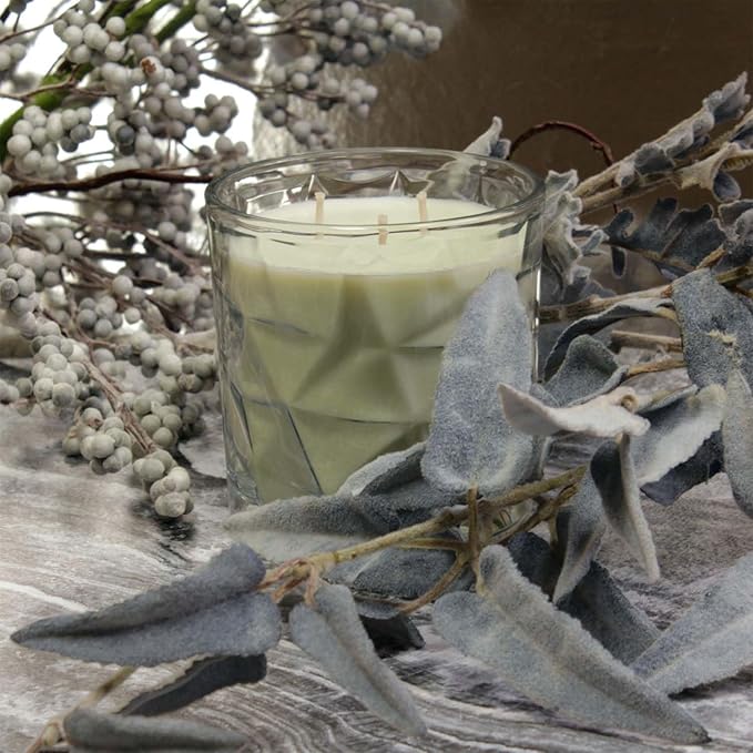 White Sage & Bergamot 3 Wick Clear Glass Scented Candle