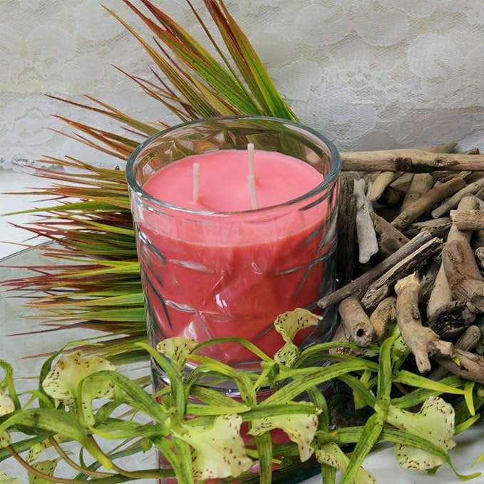 Guava & Passion Fruit 3 Wick Clear Glass Scented Candle