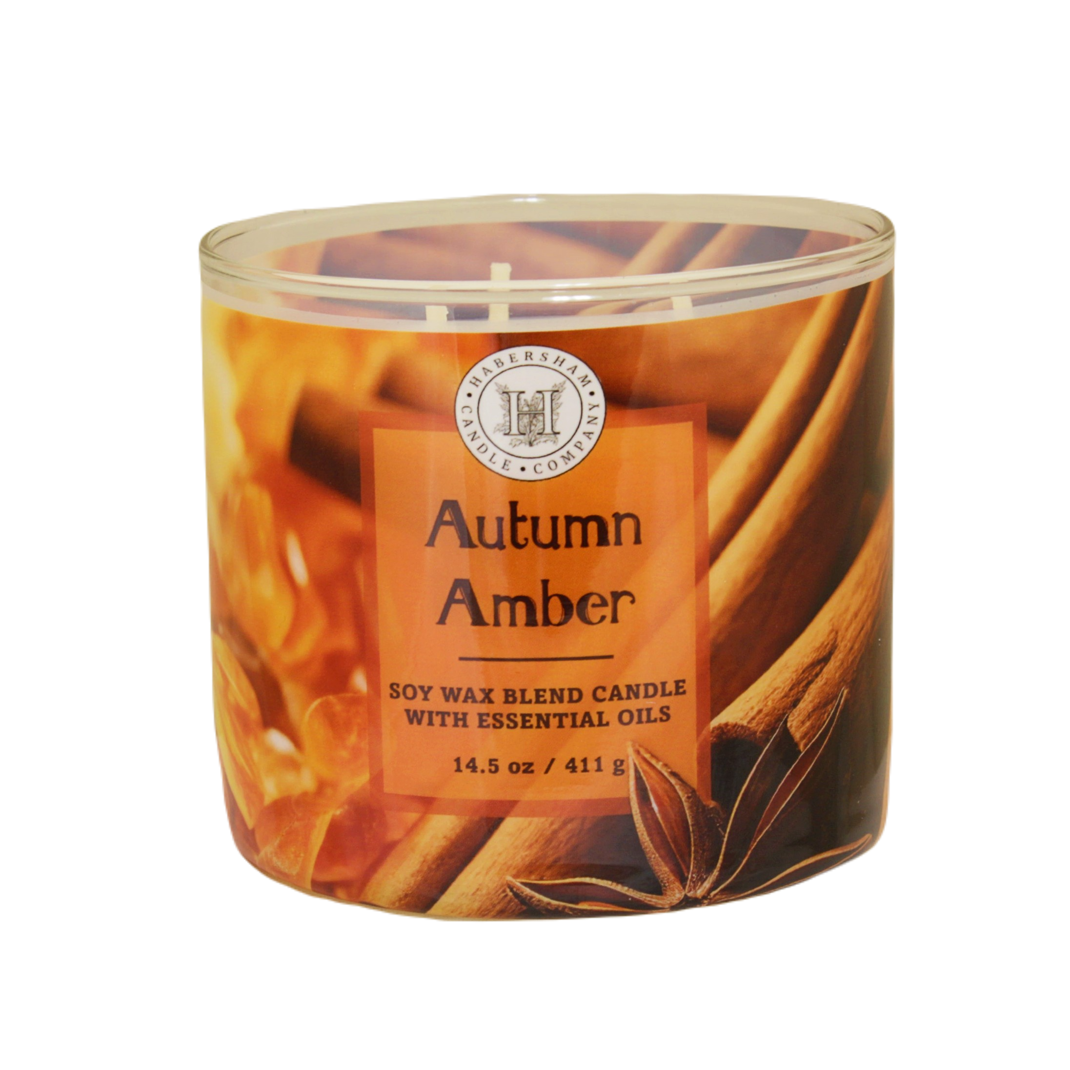 Autumn Amber 3 Wick Scented Candle