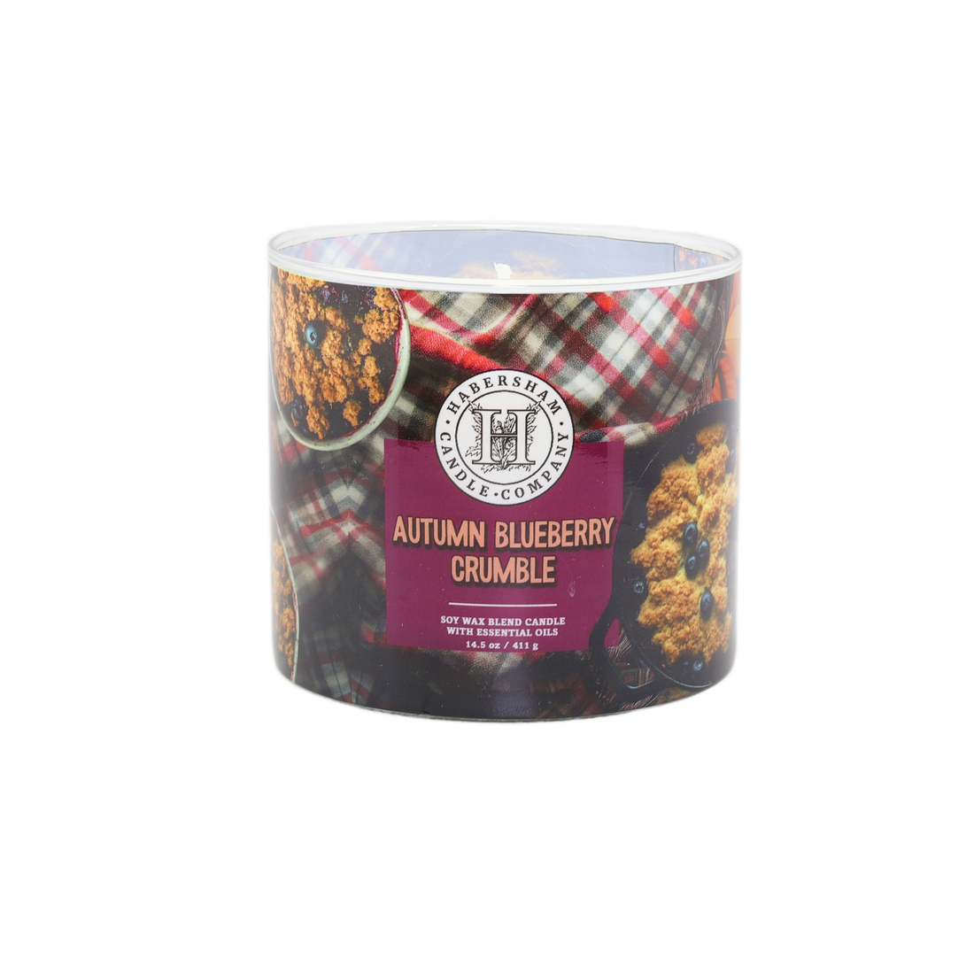 Autumn Blueberry Crumble 3 Wick Scented Candle