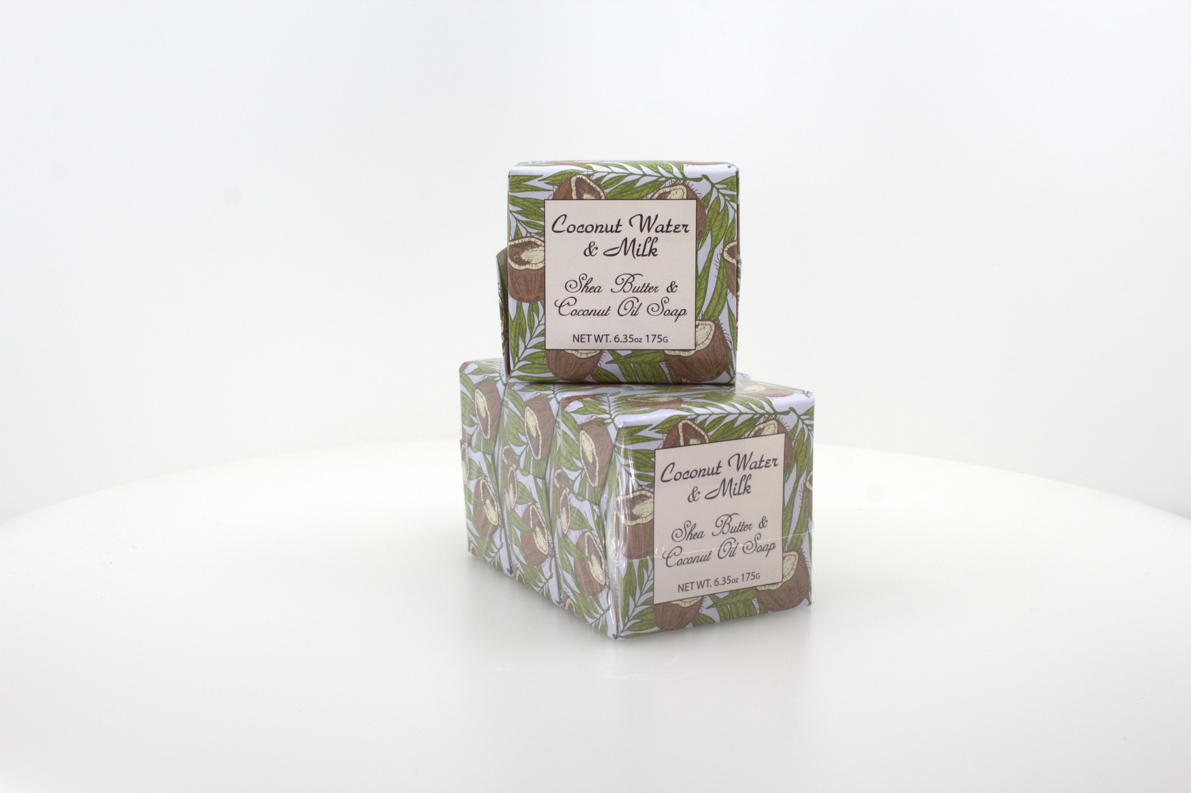 Coconut Water & Milk Soap with Shea Butter & Coconut Oil - 6.35 oz. -  3 Pack Individually Wrapped Bars