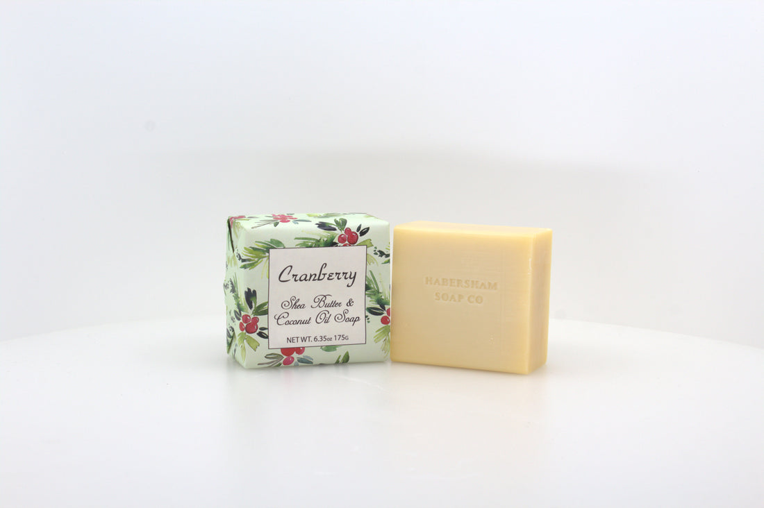 Cranberry Soap with Shea Butter & Coconut Oil - 6.35 oz. - 3 Pack Individually Wrapped Bars