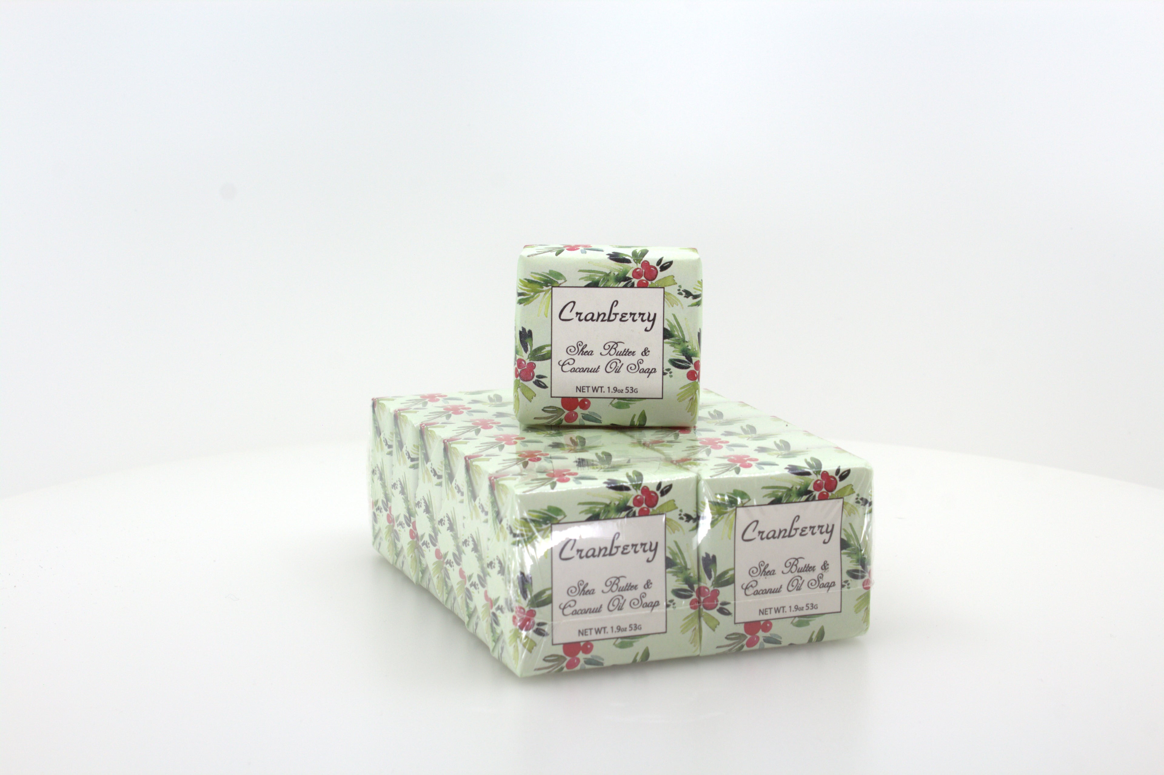 Cranberry Soap with Shea Butter & Coconut Oil - 1.9 oz. -- 12 Pack Individually Wrapped Bars