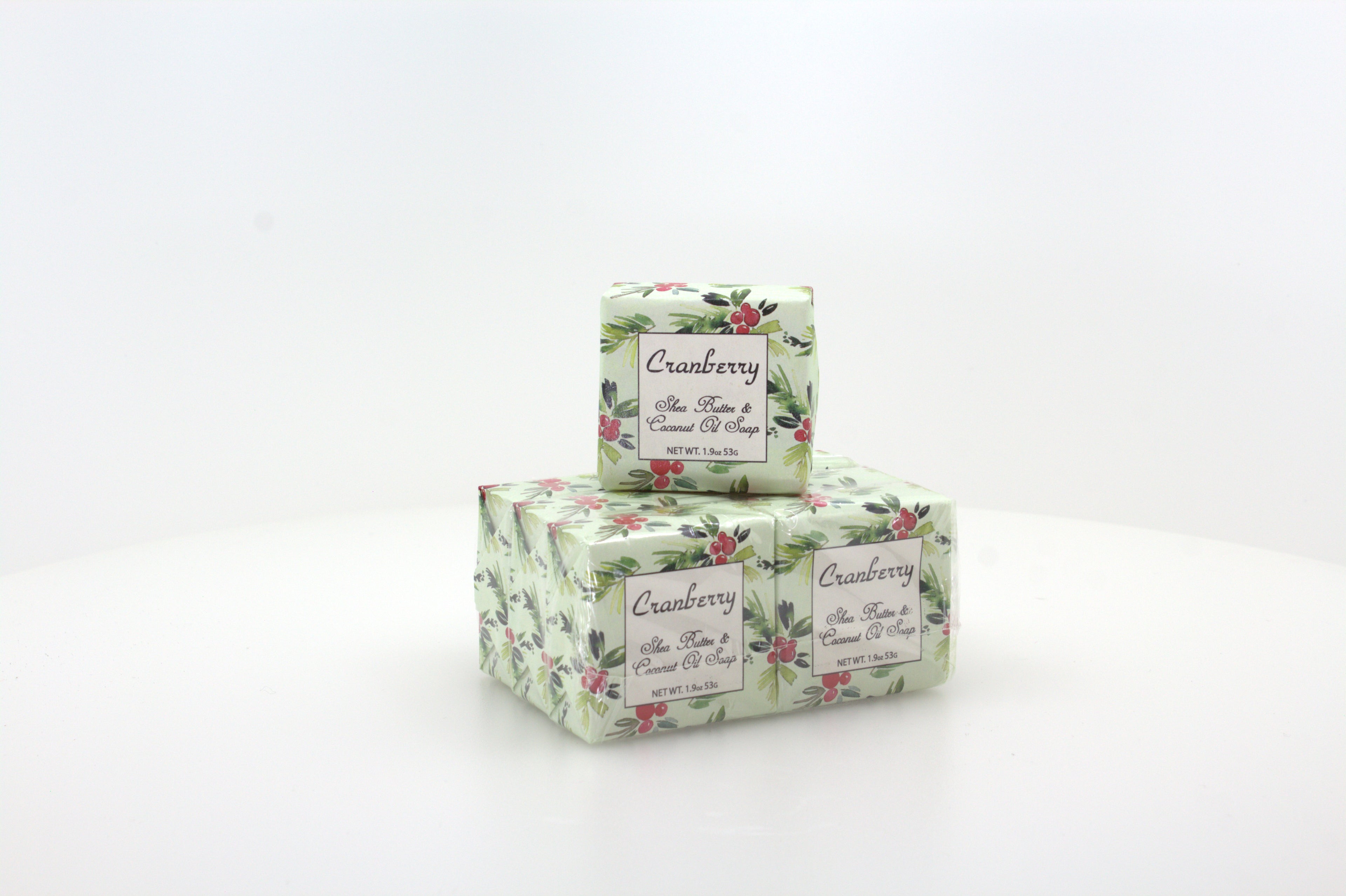 Cranberry Soap with Shea Butter & Coconut Oil - 1.9 oz. -- 6 Pack Individually Wrapped Bars