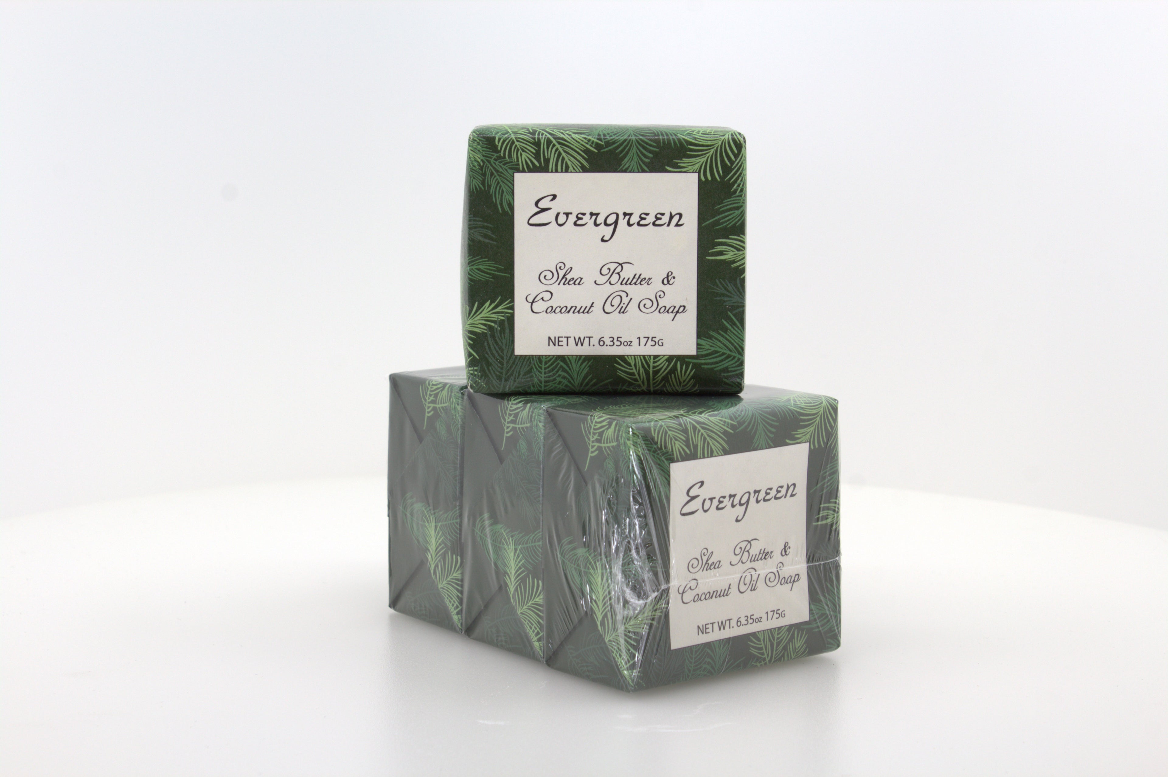 Evergreen Soap with Shea Butter & Coconut Oil - 6.35 oz. - 3 Pack Individually Wrapped Bars