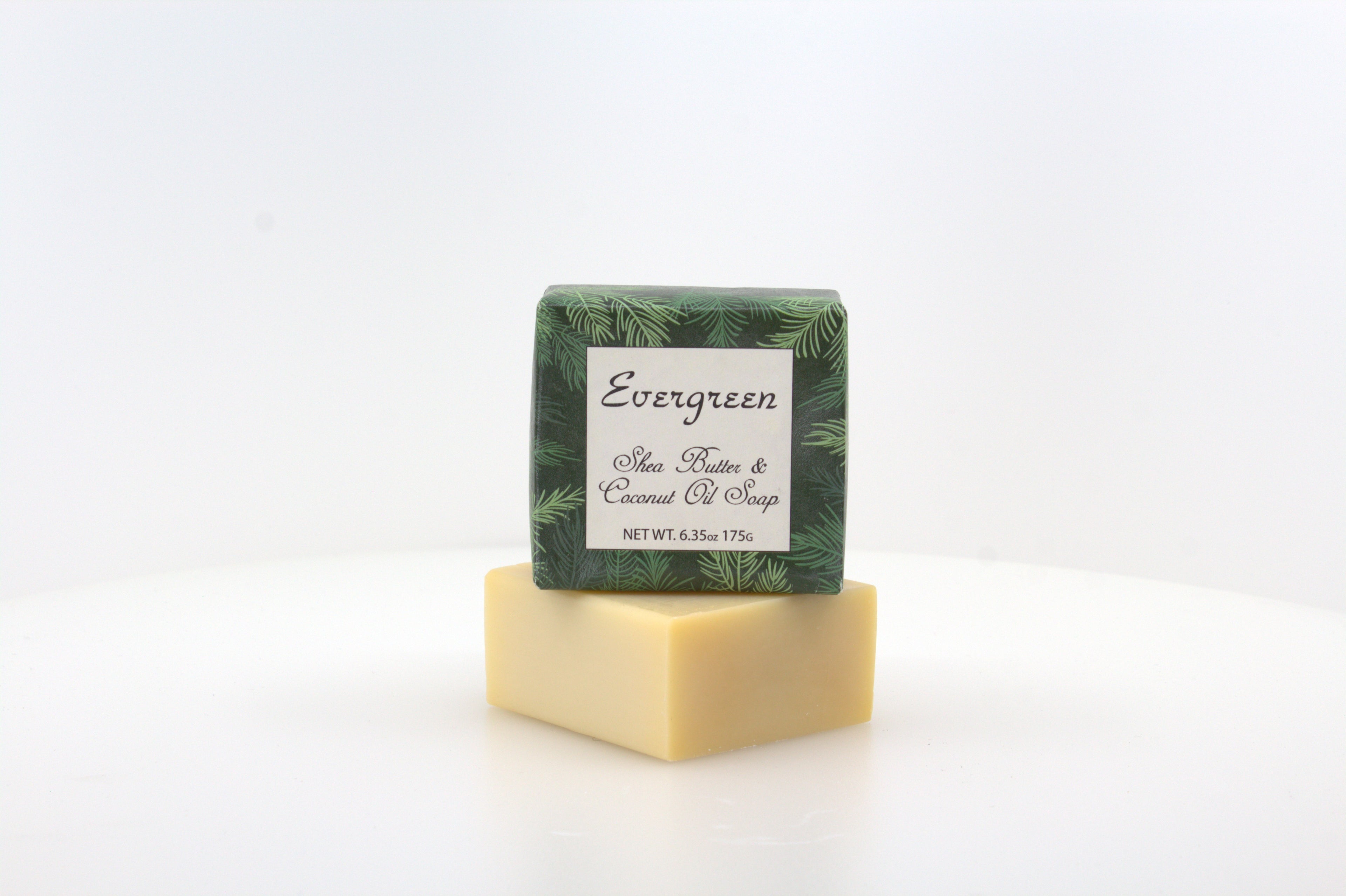 Evergreen Soap with Shea Butter & Coconut Oil -6.35 oz. -  6 Pack Individually Wrapped Bars