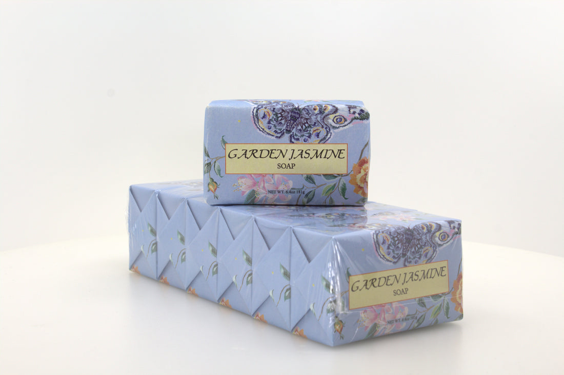 Garden Jasmine Soap with Shea Butter & Cocoa Butter - 6.4 oz. - 6 Pack Individually Wrapped Bars