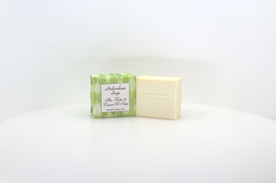 Habersham Sage Soap with Shea Butter & Coconut Oil - 6.35 oz. - 3 Pack Individually Wrapped Bars
