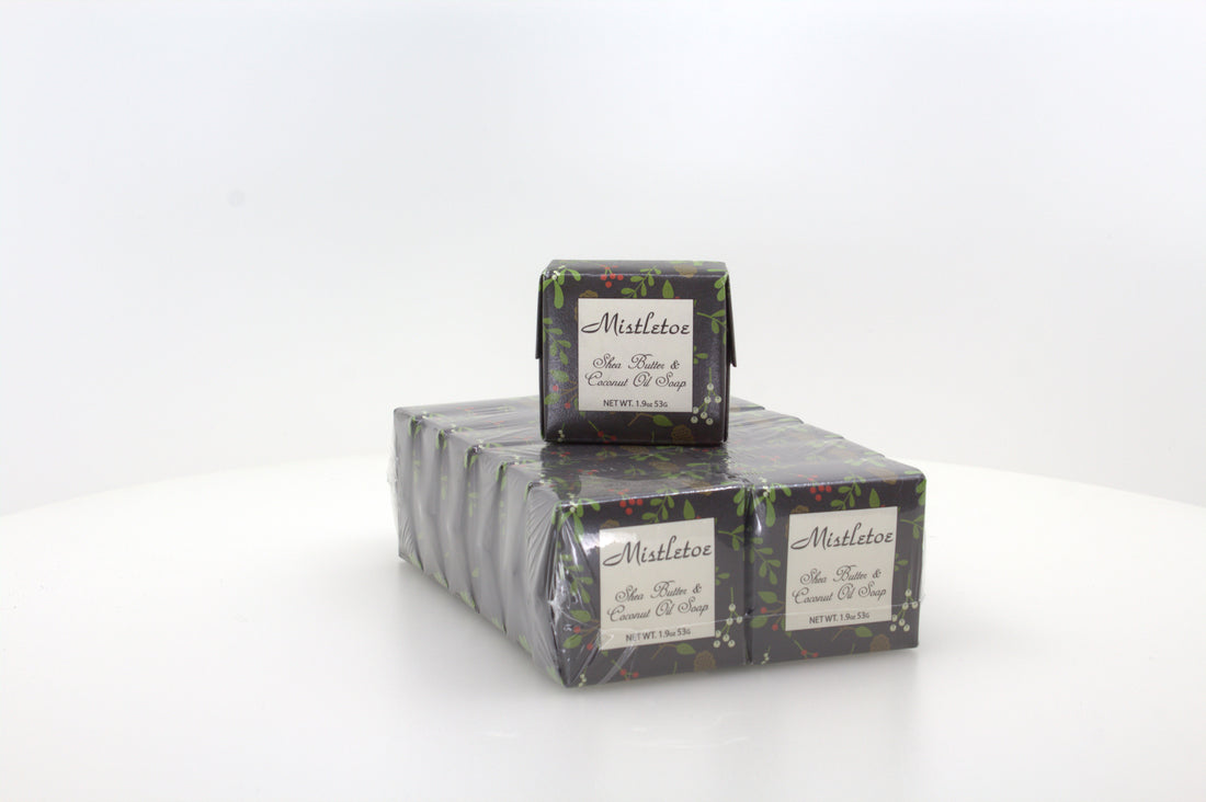 Mistletoe Soap with Shea Butter & Coconut Oil - 1.9 oz. - 12 Pack Individually Wrapped Bars
