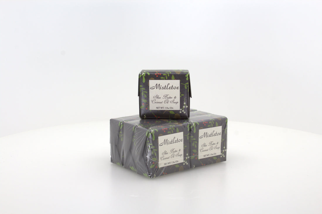 Mistletoe Soap with Shea Butter & Coconut Oil - 1.9 oz. - 6 Pack Individually Wrapped Bars