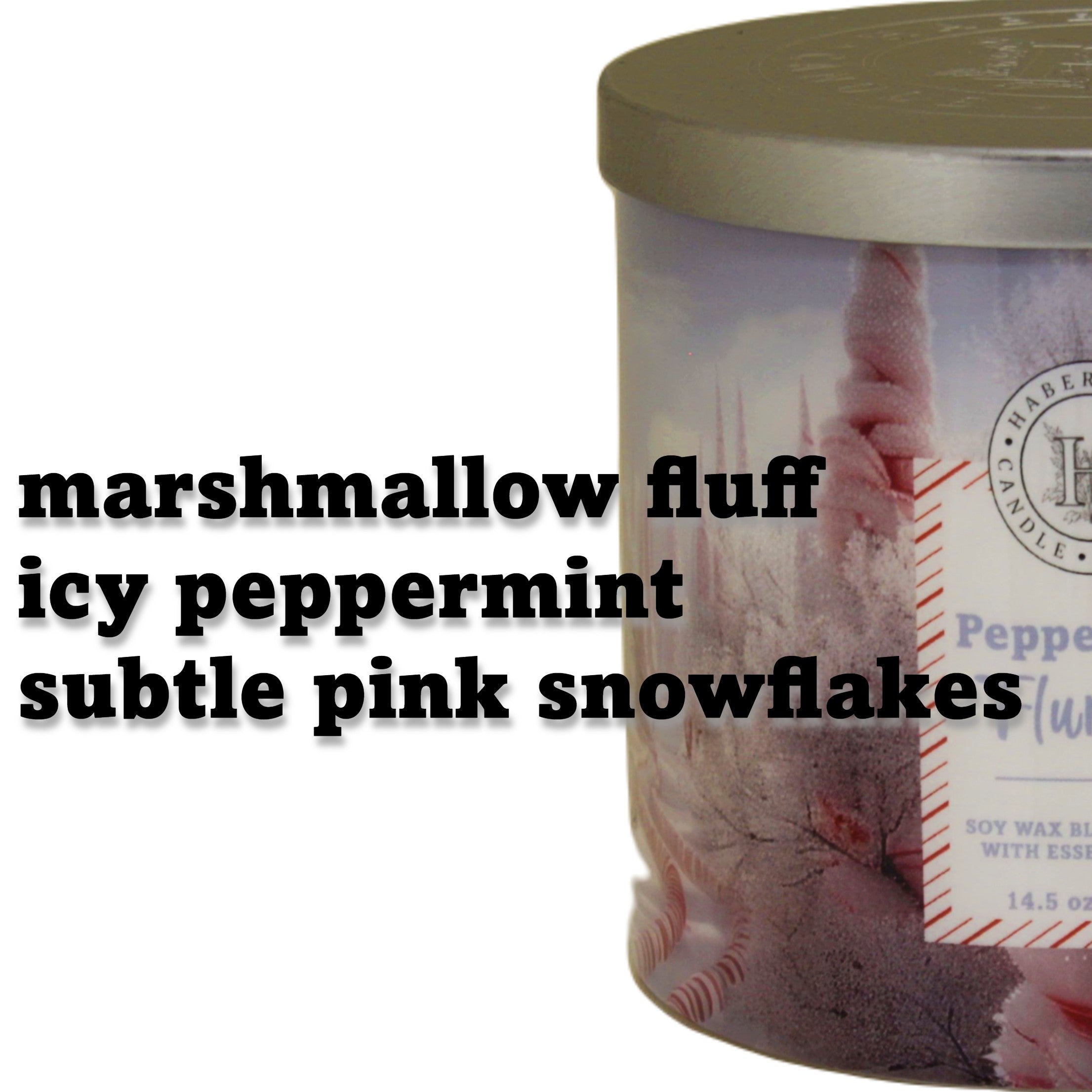 Peppermint Flurries 3 Wick Scented Candle