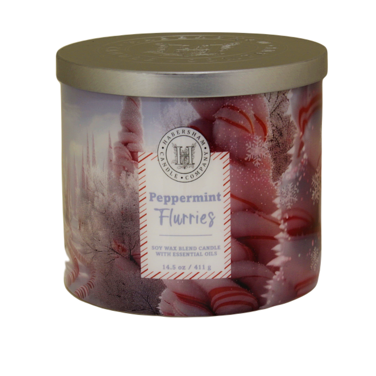 Peppermint Flurries 3 Wick Scented Candle