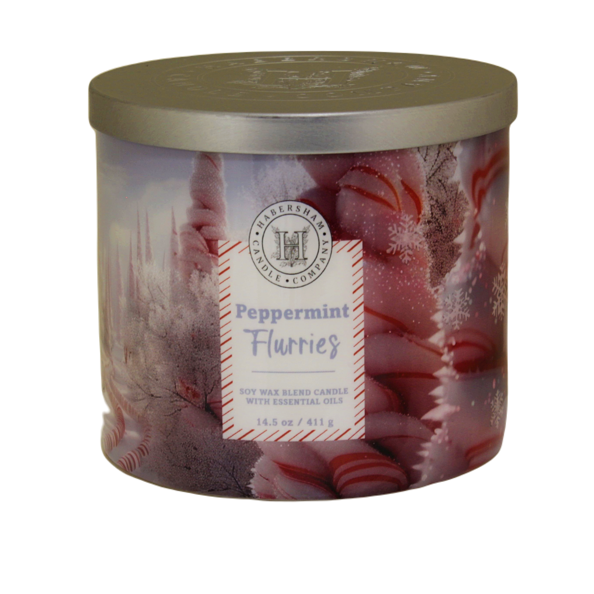 Peppermint Flurries 3 Wick Scented Candle