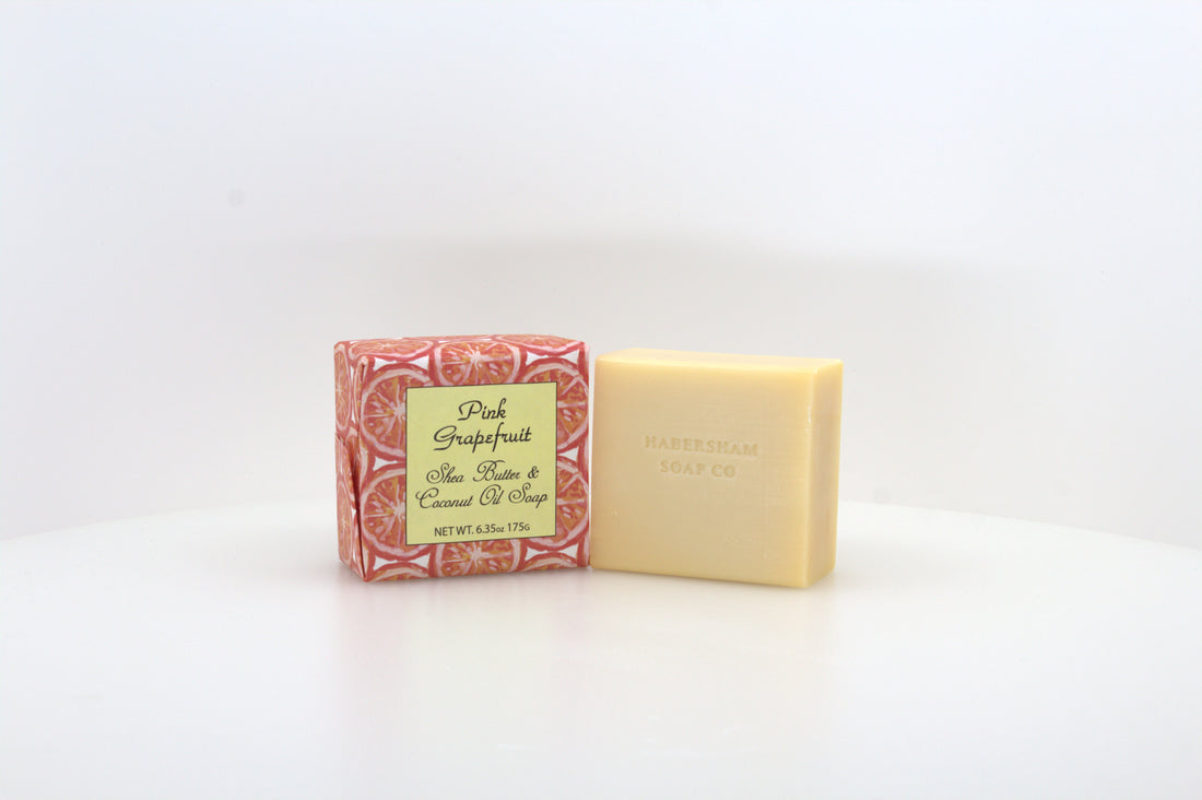 Pink Grapefruit Soap with Shea Butter & Coconut Oil - 6.35 oz. - 6 Pack Individually Wrapped Bars