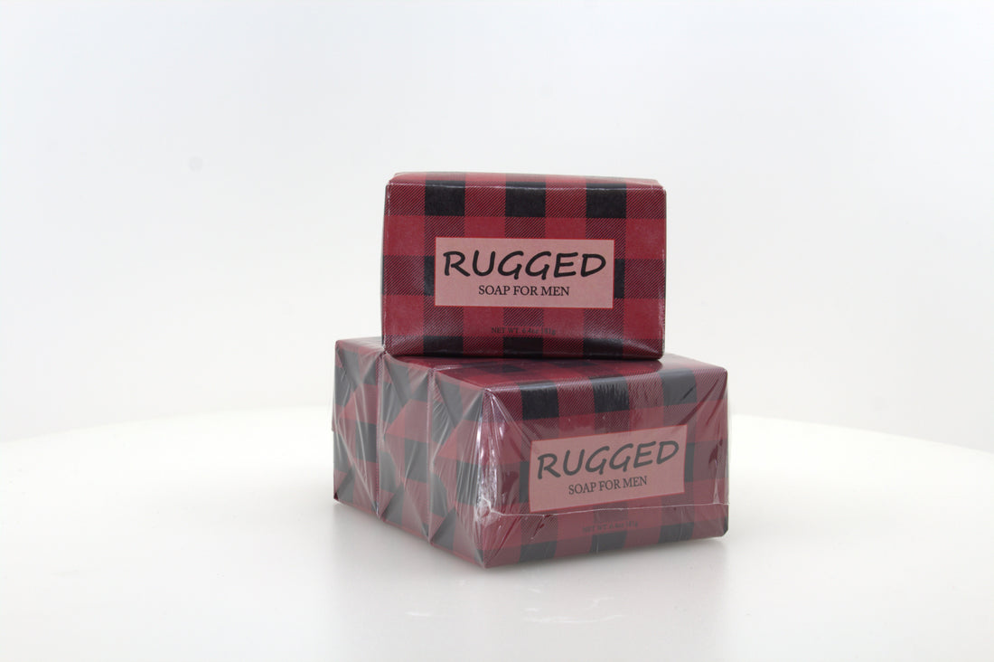Rugged Soap with Shea Butter & Cocoa Butter– 6.4 oz – 3 Pack Individually Wrapped Bars