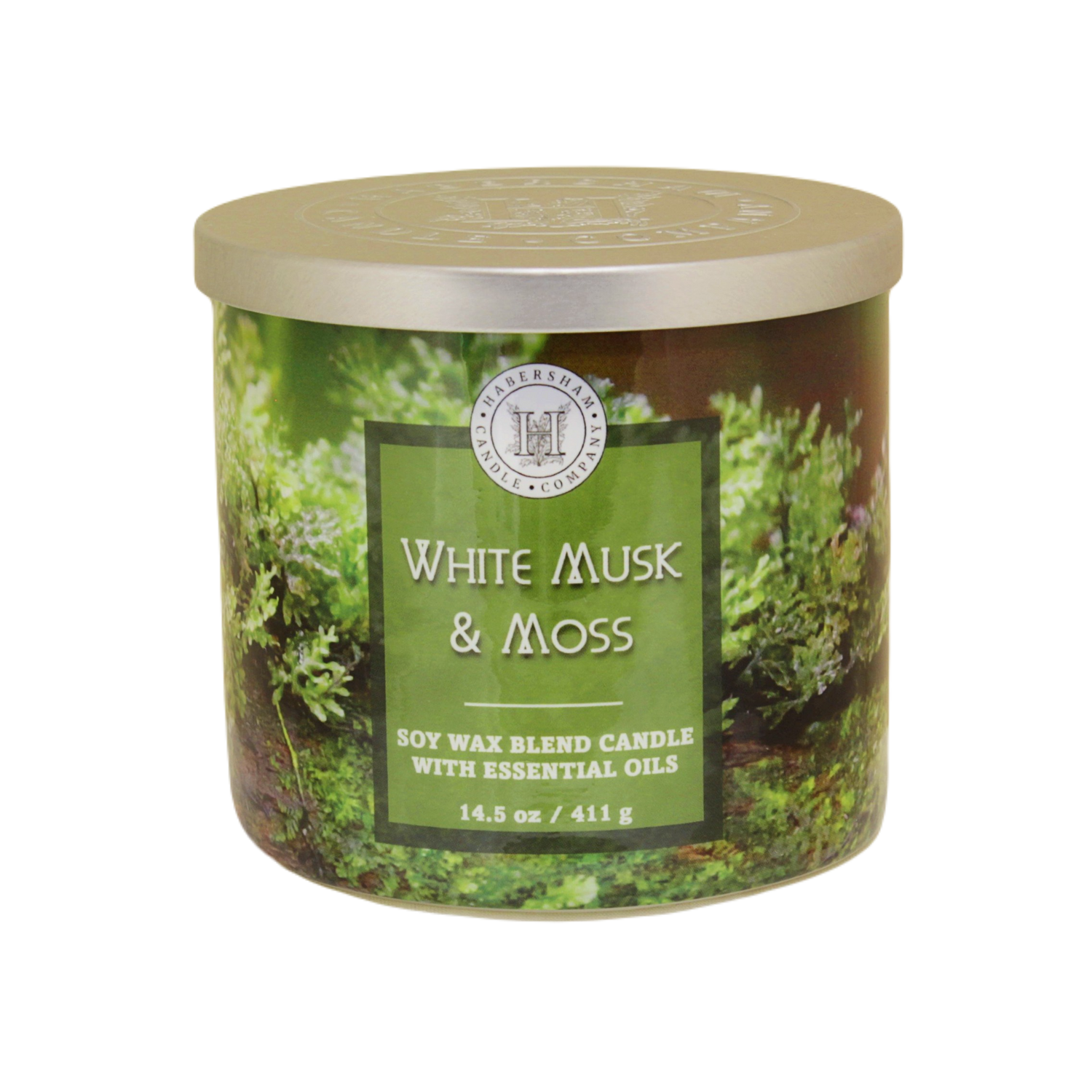 White Musk & Moss 3 Wick Scented Candle