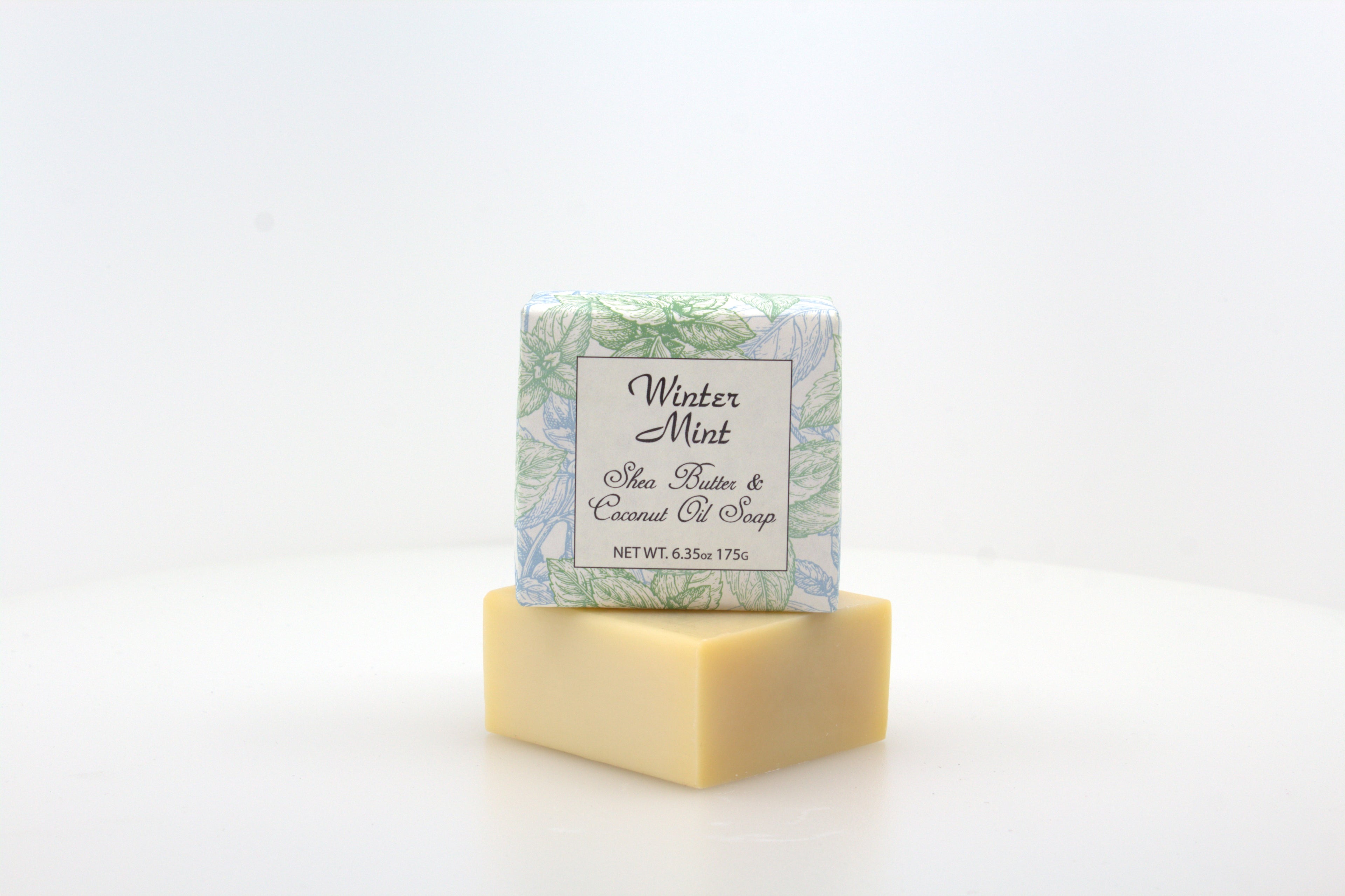 Winter Mint Soap with Shea Butter & Coconut Oil - 6.35 oz. - 3 Pack Individually Wrapped Bars