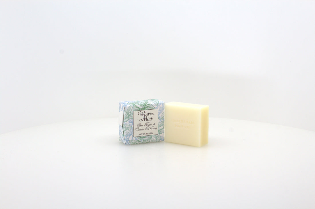 Winter Mint Soap with Shea Butter & Coconut Oil - 1.9 oz. - 12 Pack Individually Wrapped Bars