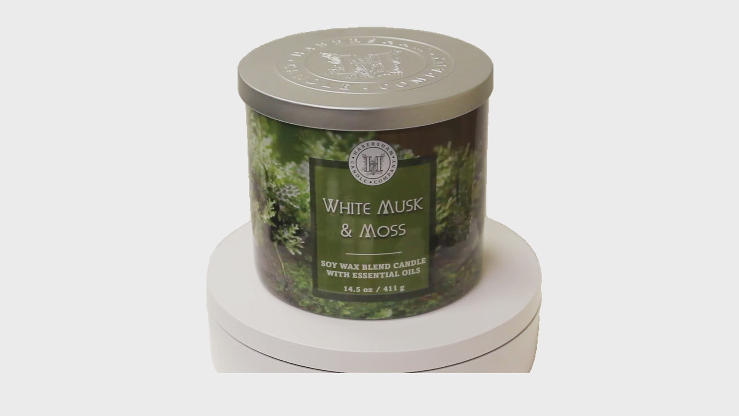 White Musk & Moss 3 Wick Scented Candle