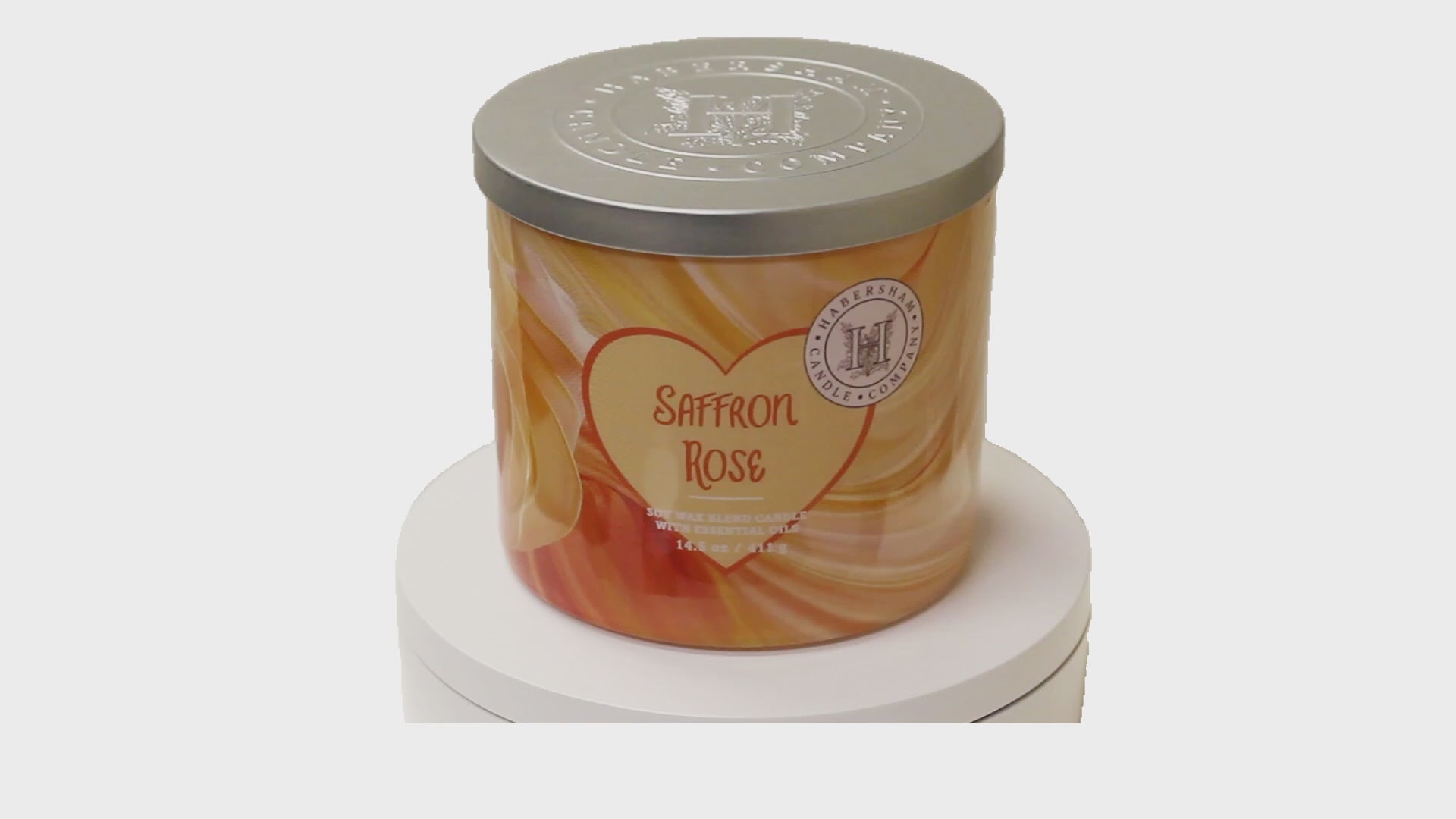 Saffron Rose Heart 3 Wick Scented Candle