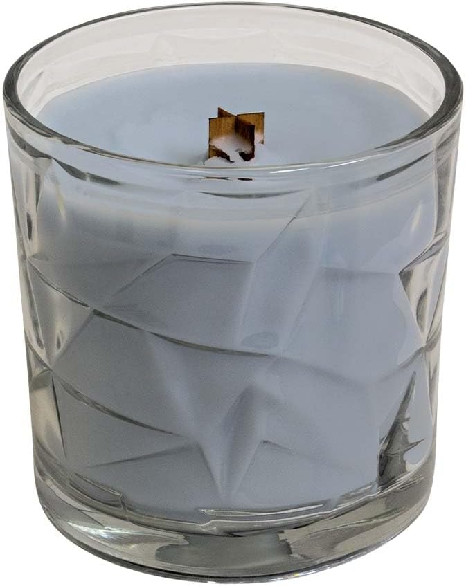 Clean Cotton Wooden Cross Wick Clear Glass Scented Candle