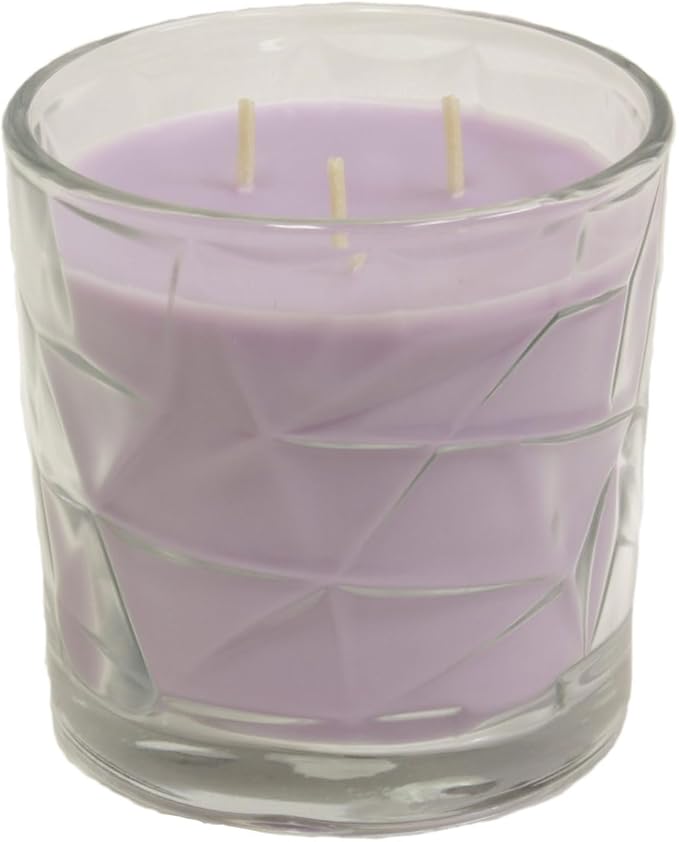 Lavender Citrus 3 Wick Clear Glass Scented Candle