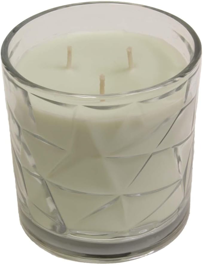 White Sage &amp; Bergamot 3 Wick Clear Glass Scented Candle