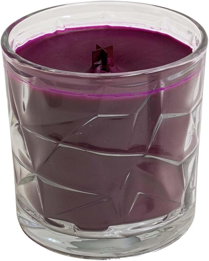 Blackberry Eucalyptus Wooden Cross Wick Clear Glass Scented Candle