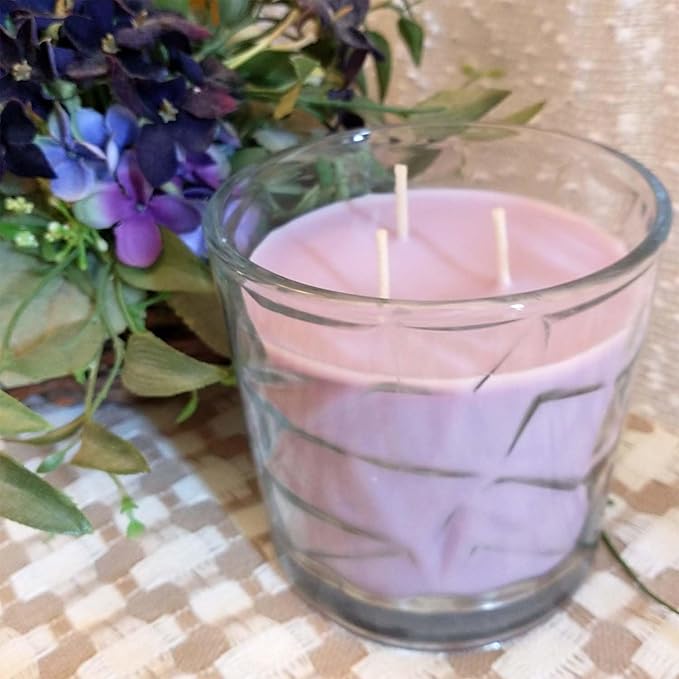 Lavender Citrus 3 Wick Clear Glass Scented Candle