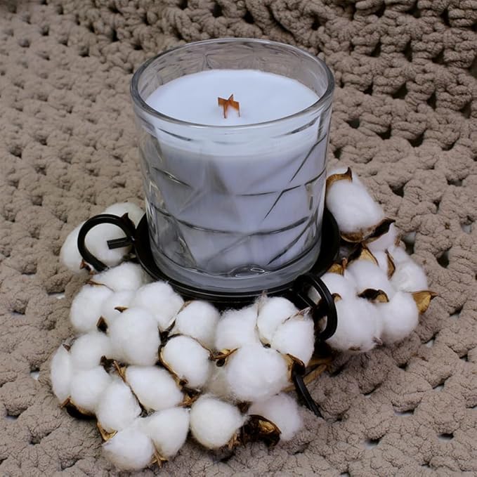 Clean Cotton Wooden Cross Wick Clear Glass Scented Candle