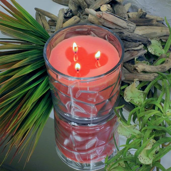 Guava &amp; Passion Fruit 3 Wick Clear Glass Scented Candle