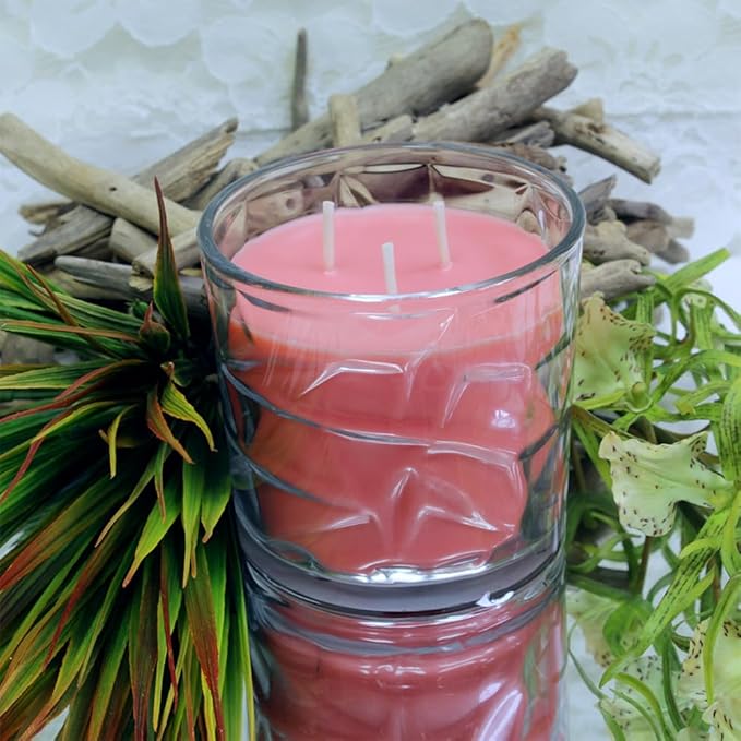 Guava &amp; Passion Fruit 3 Wick Clear Glass Scented Candle