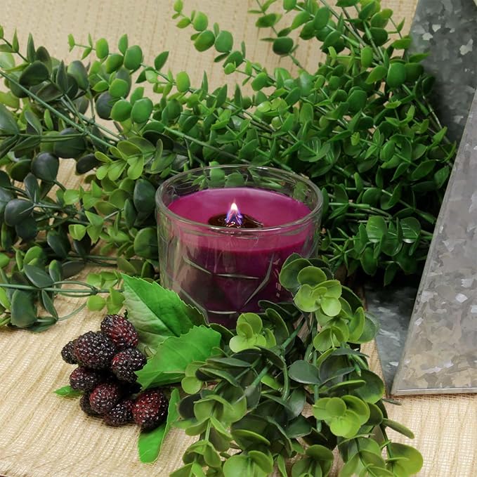 Blackberry Eucalyptus Wooden Cross Wick Clear Glass Scented Candle