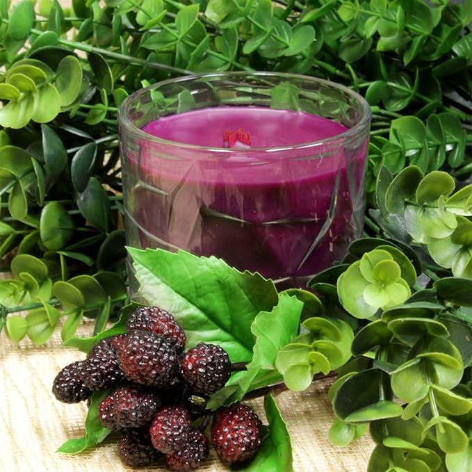 Blackberry Eucalyptus Wooden Cross Wick Clear Glass Scented Candle