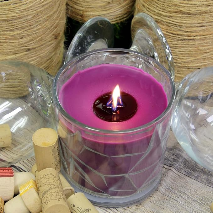 Dark Merlot Wooden Cross Wick Clear Glass Scented Candle