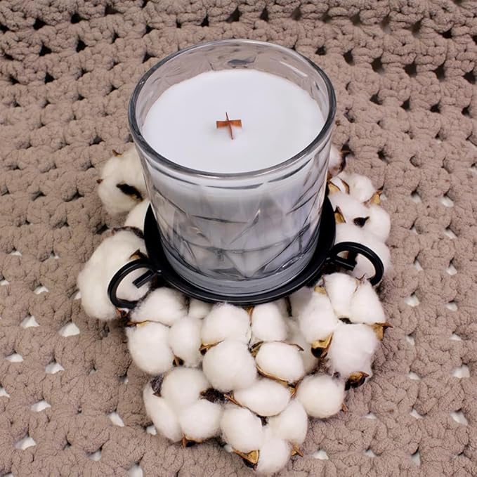 Clean Cotton Wooden Cross Wick Clear Glass Scented Candle