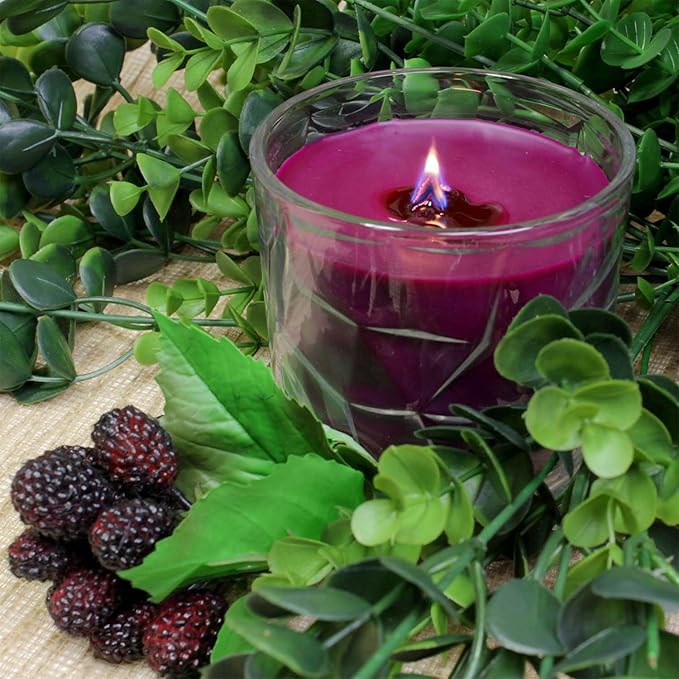 Blackberry Eucalyptus Wooden Cross Wick Clear Glass Scented Candle