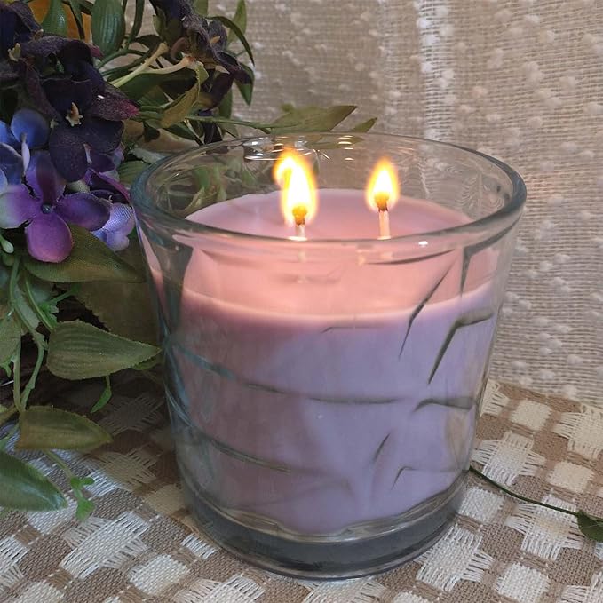 Lavender Citrus 3 Wick Clear Glass Scented Candle