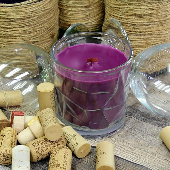 Dark Merlot Wooden Cross Wick Clear Glass Scented Candle