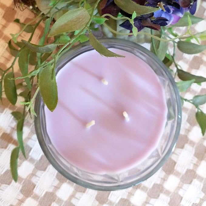 Lavender Citrus 3 Wick Clear Glass Scented Candle