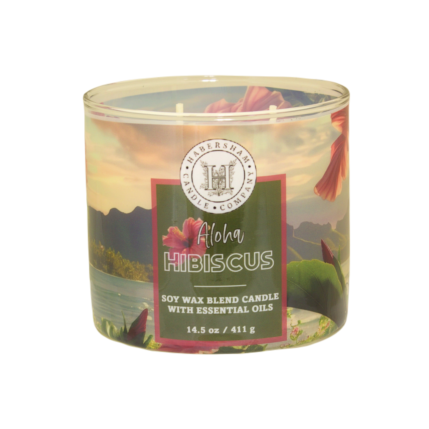 Aloha Hibiscus 3 Wick Scented Candle