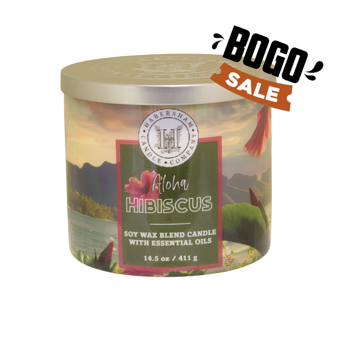 Aloha Hibiscus 3 Wick Scented Candle