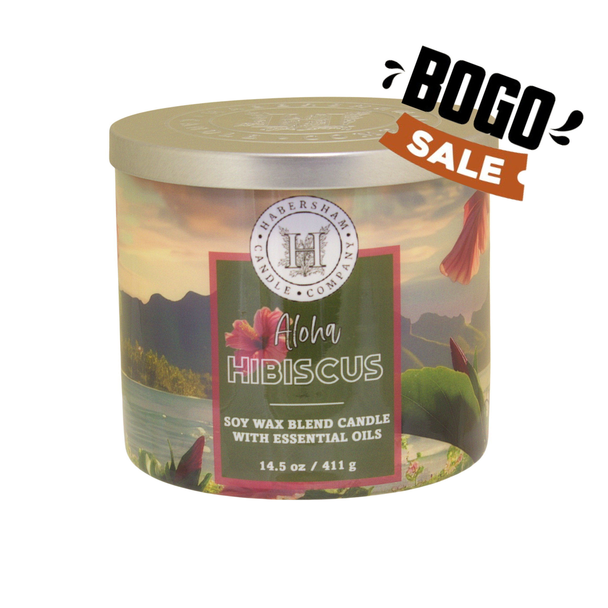 Aloha Hibiscus 3 Wick Scented Candle