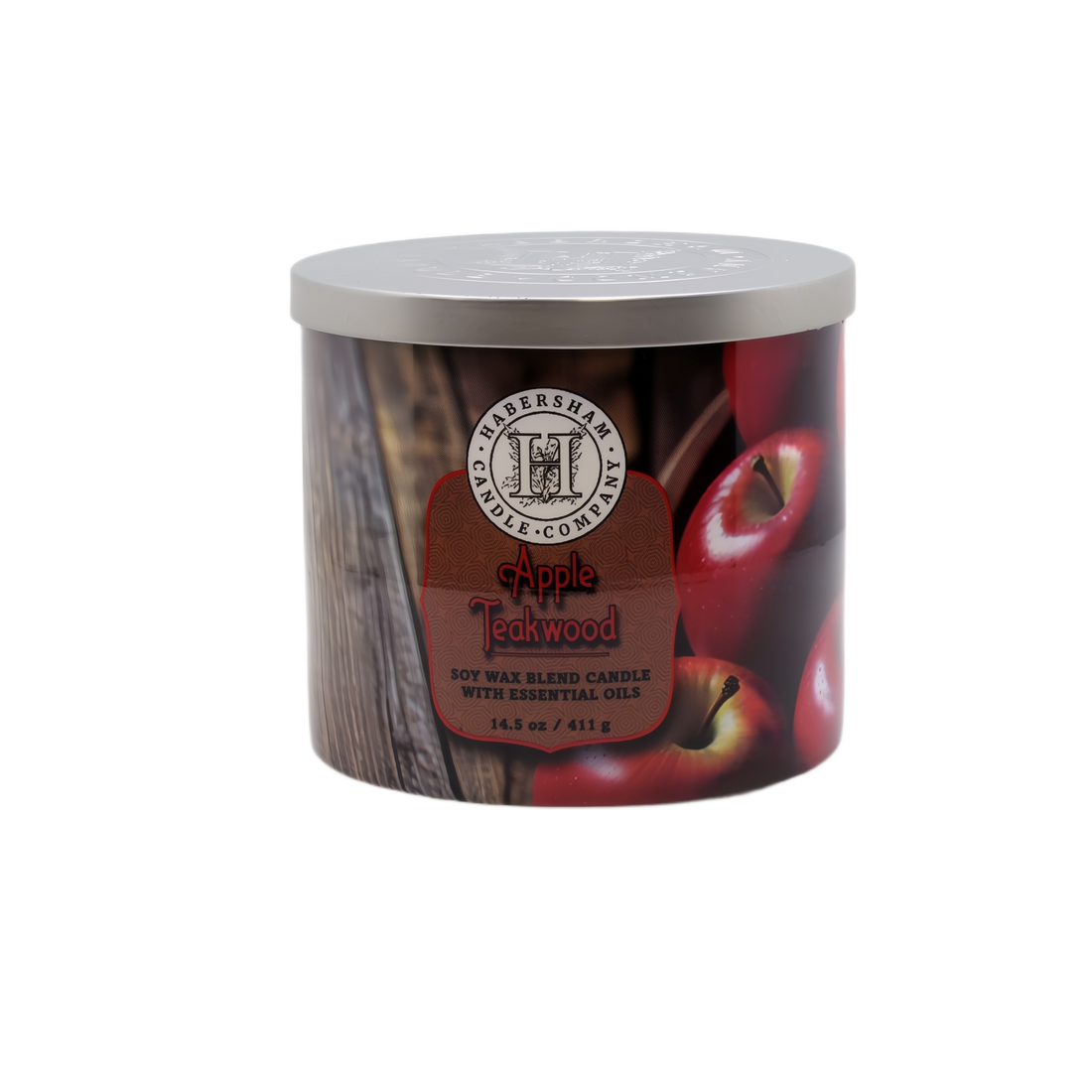 Apple Teakwood 3 Wick Scented Candle