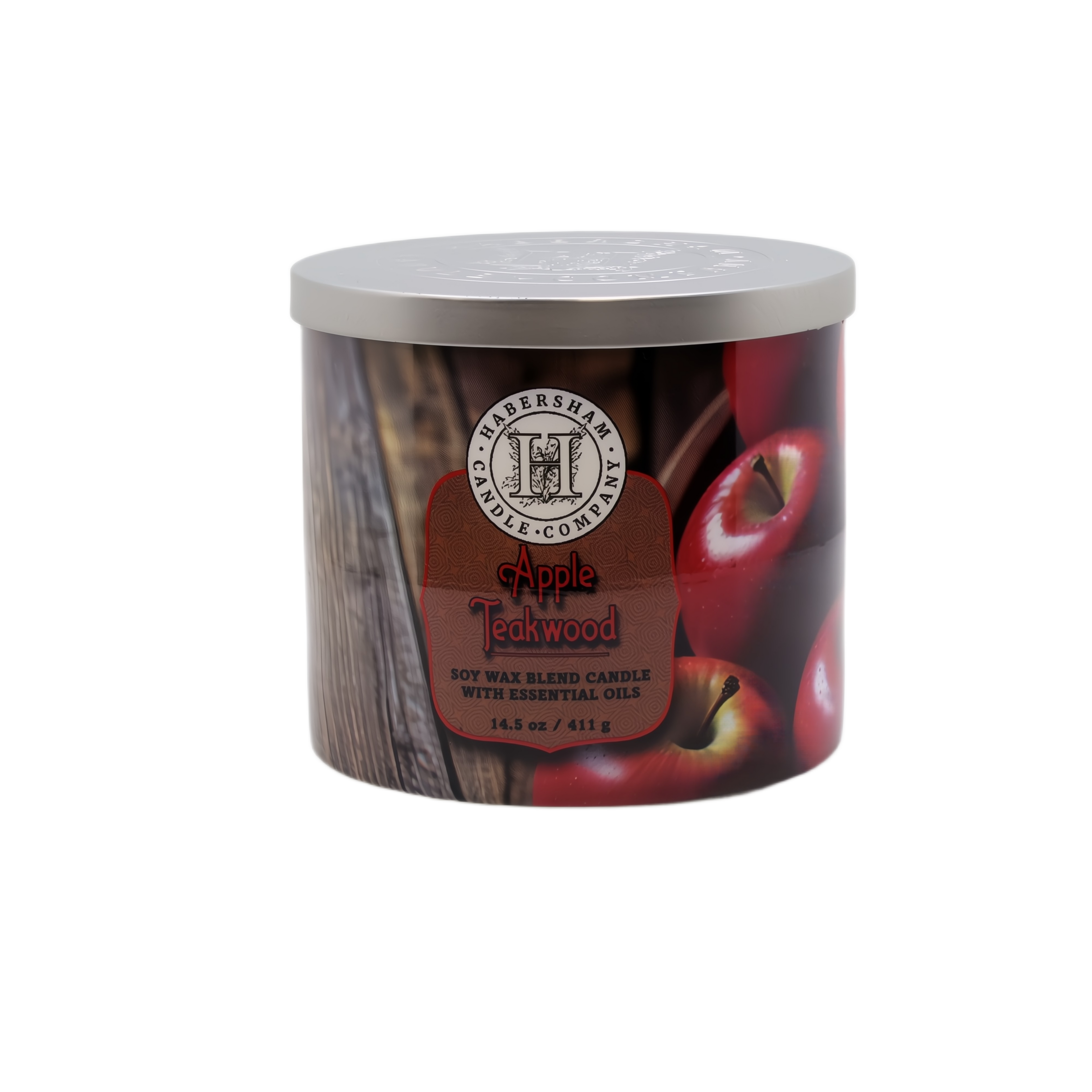 Apple Teakwood 3 Wick Scented Candle