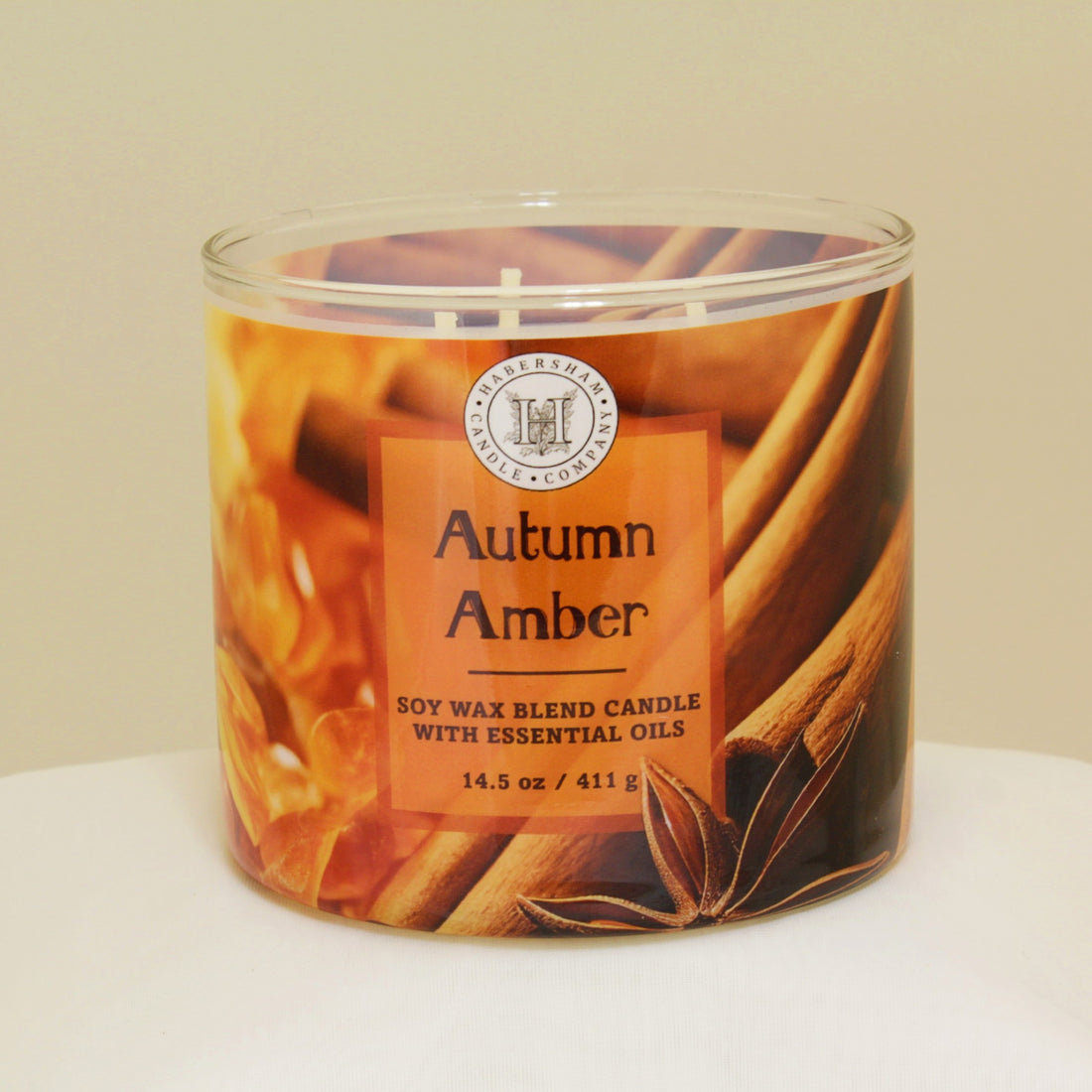 Autumn Amber 3 Wick Scented Candle