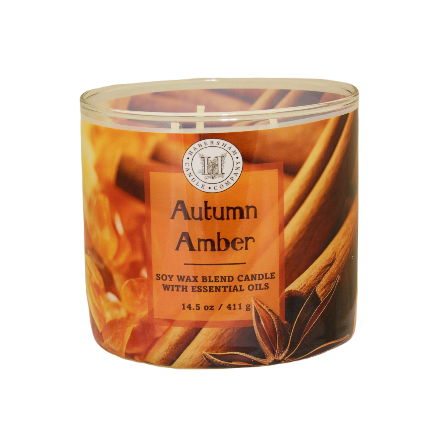 Autumn Amber 3 Wick Scented Candle