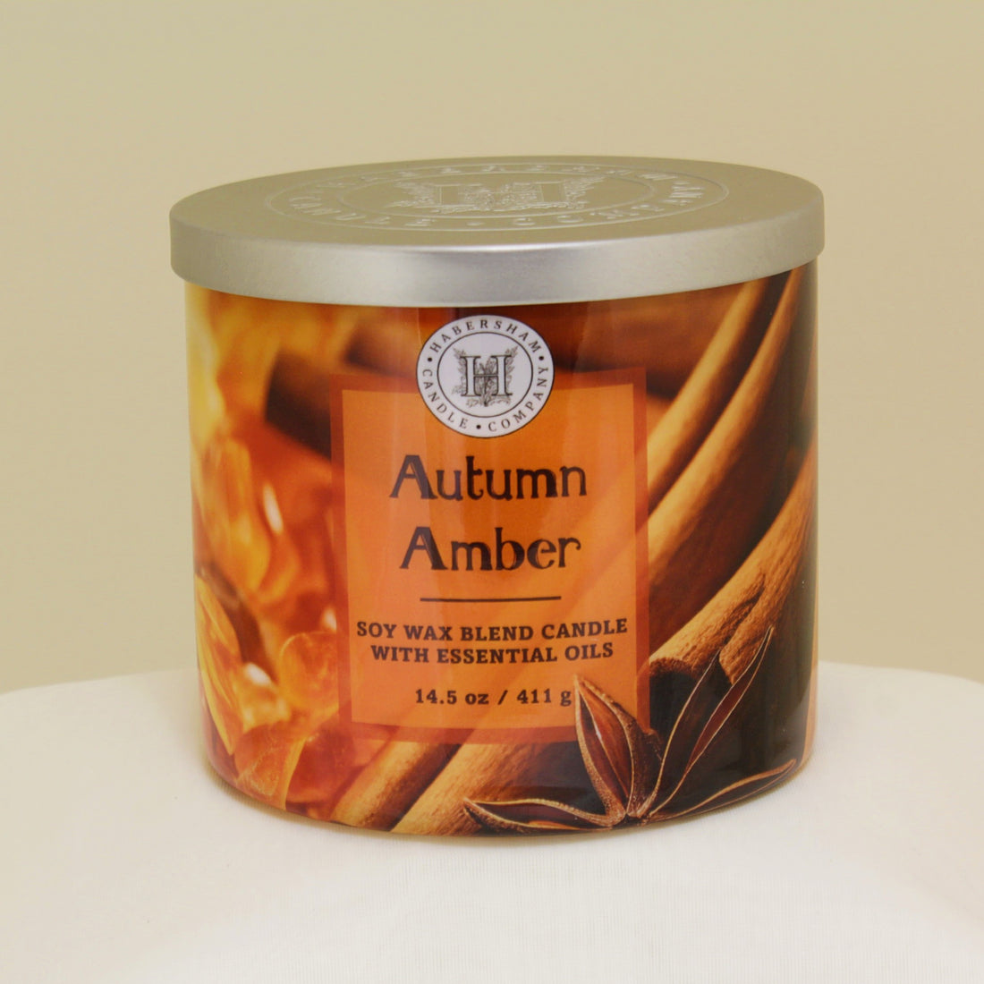 Autumn Amber 3 Wick Scented Candle